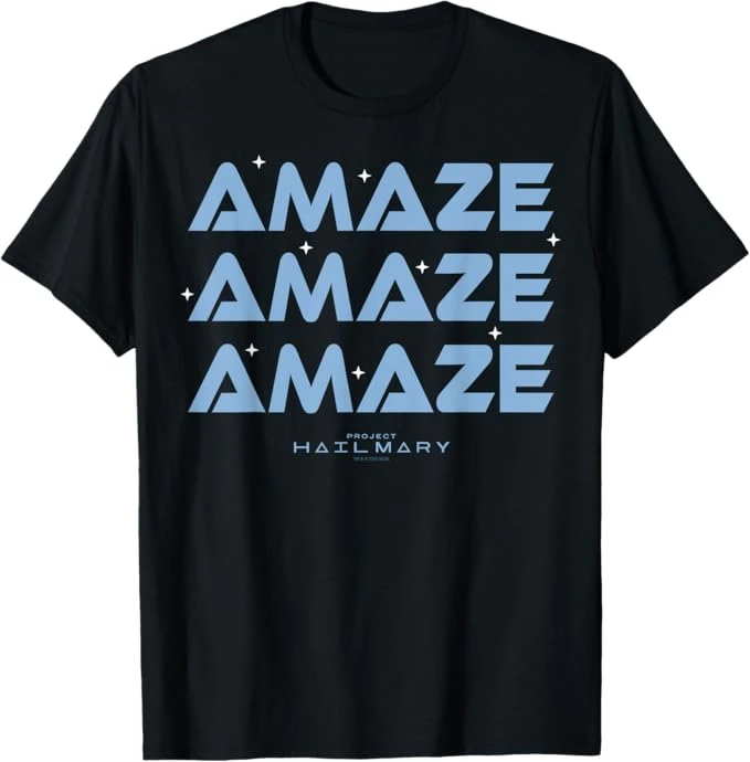 Áo thun in poster chữ lặp “Amaze” phong cách typography