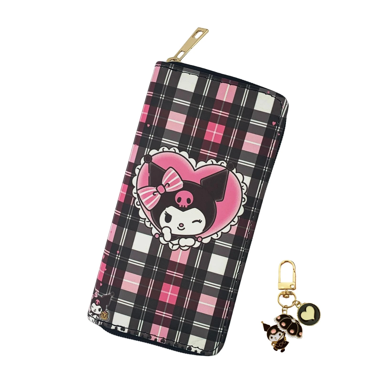 Móc khóa ví và túi Kawaii, ví dài/ví cầm tay giả da hình hoạt hình anime dễ thương.
